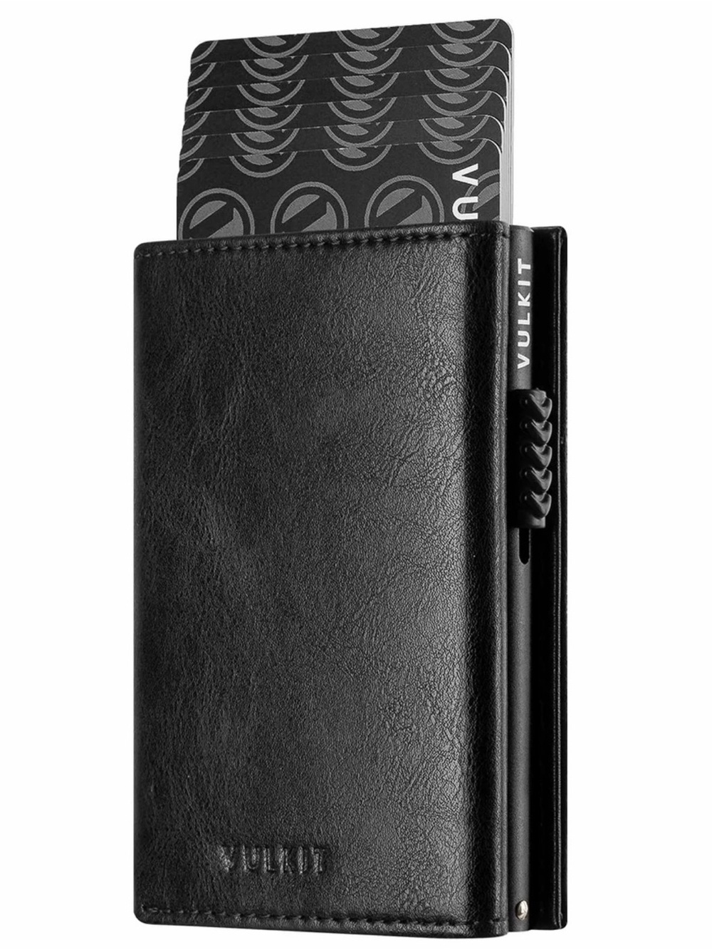 Vulkit Black RFID Blocking Leather Wallet Case